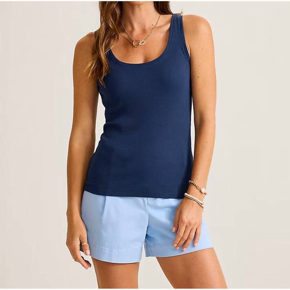 NEW TOMMY BAHAMA sunset bay ribbed tank top in island navy